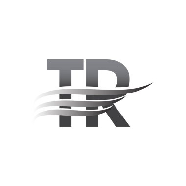 İlk TR kanat logosu, gri renk vektör logosu, şirket adı ve şirket kimliği logosu.