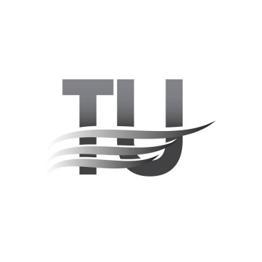 İlk TU kanat logosu, gri renk vektör logosu, şirket adı ve şirket kimliği logosu.