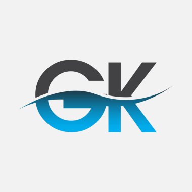İlk harf GK şirketi mavi ve gri renk desenli. İş ve şirket kimliği için vektör logosu.