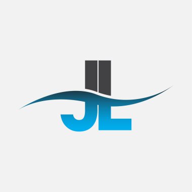 İlk harf logosu JL şirketinin adı mavi ve gri renk desenli. İş ve şirket kimliği için vektör logosu.