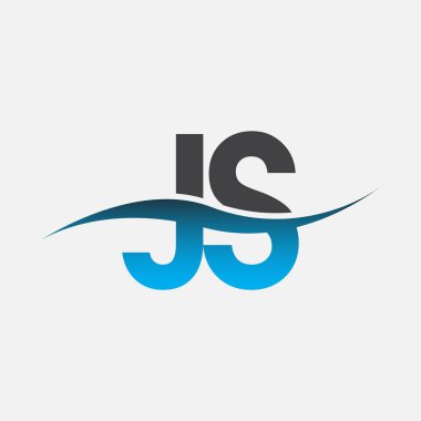 İlk harf logosu JS şirketinin adı mavi ve gri renk desenli. İş ve şirket kimliği için vektör logosu.
