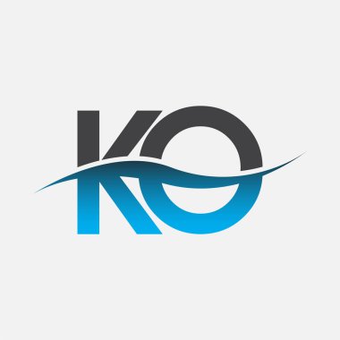 İlk harf logo nakavt şirketi adı mavi ve gri renk desenli. İş ve şirket kimliği için vektör logosu.