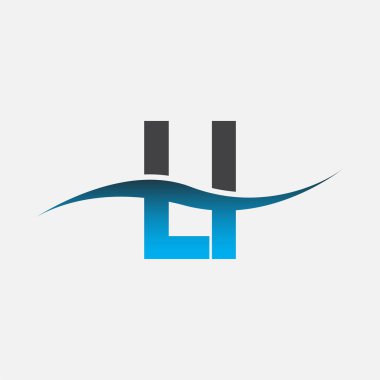 İlk harf logosu LI şirketinin adı mavi ve gri renk swoosh tasarımı. İş ve şirket kimliği için vektör logosu.