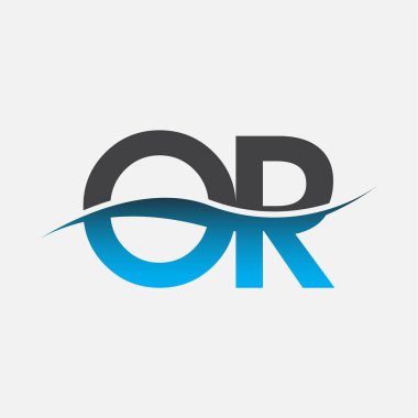 İlk harf logosu veya şirket adı mavi ve gri renk desenli. İş ve şirket kimliği için vektör logosu.