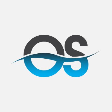 İlk harf logo işletim şirketi adı mavi ve gri renk desenli. İş ve şirket kimliği için vektör logosu.