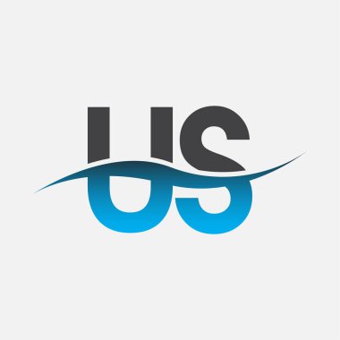 İlk harf logosu, Amerikan şirketinin mavi ve gri renkli çizimi. İş ve şirket kimliği için vektör logosu.