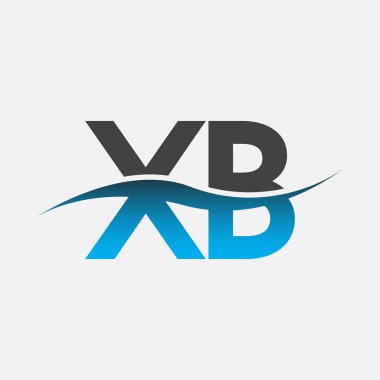 İlk harf logosu XB şirket adı mavi ve gri renk swoosh tasarımı. İş ve şirket kimliği için vektör logosu.