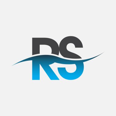 SC firmasının ilk harf logosu mavi ve gri renkli swoosh tasarımı. İş ve şirket kimliği için vektör logosu.