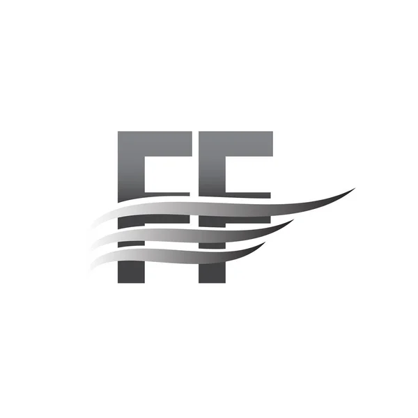 Initial Wing Logo Grey Color Vector Logotype Logo Company Name — ストックベクタ