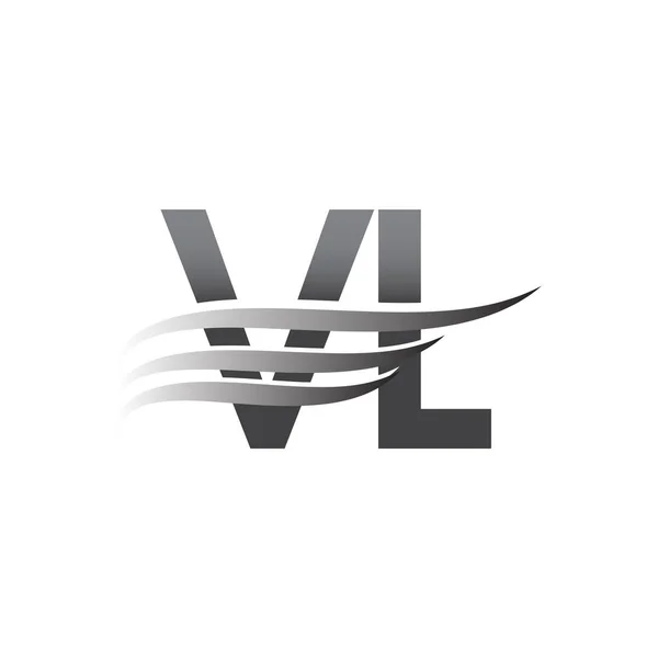 Initial Wing Logo Grey Color Vector Logotype Logo Company Name — Wektor stockowy