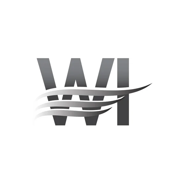 Initial Wing Logo Grey Color Vector Logotype Logo Company Name — Stockový vektor
