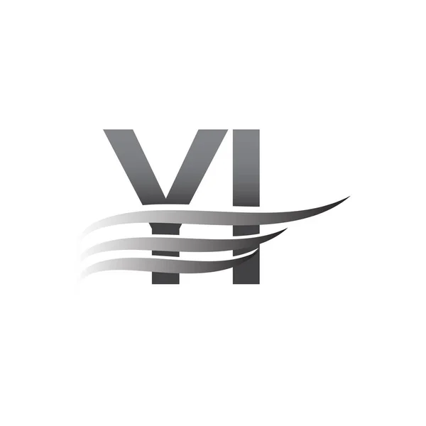Initial Wing Logo Grey Color Vector Logotype Logo Company Name — Wektor stockowy