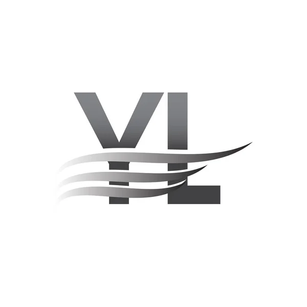 Initial Wing Logo Grauer Farbvektorlogo Logo Für Firmenname Business Und — Stockvektor