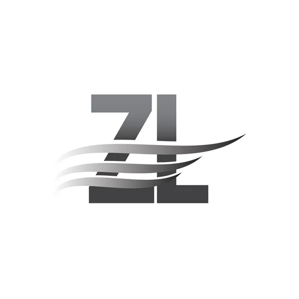 初始Zl翼标识 灰色矢量标识 公司名称业务标识和公司标识 — 图库矢量图片