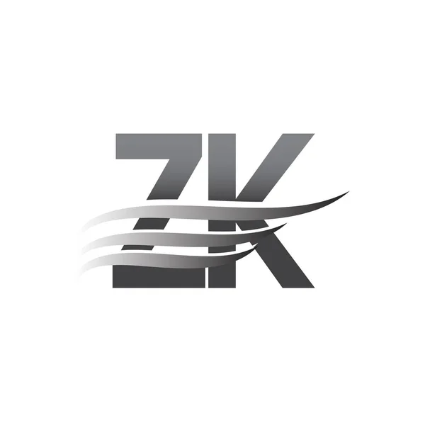 初始Zk翼标识 灰色矢量标识 公司名称业务标识和公司标识 — 图库矢量图片