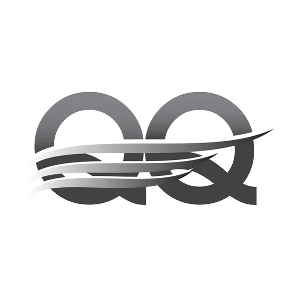 Logo Iniziale Dell Ala Logo Vettoriale Colore Grigio Logo Nome — Vettoriale Stock