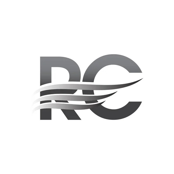 初期のRc翼のロゴ グレーのカラーベクトルのロゴタイプ 会社名ビジネスと会社のアイデンティティのためのロゴ — ストックベクタ