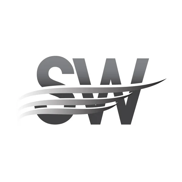 Wstępne Logo Skrzydła Logotyp Wektora Koloru Szarego Logo Firmy Tożsamość — Wektor stockowy