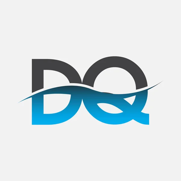 Initiële Letter Logo Bedrijfsnaam Blauw Grijs Kleur Swoosh Ontwerp Vector — Stockvector