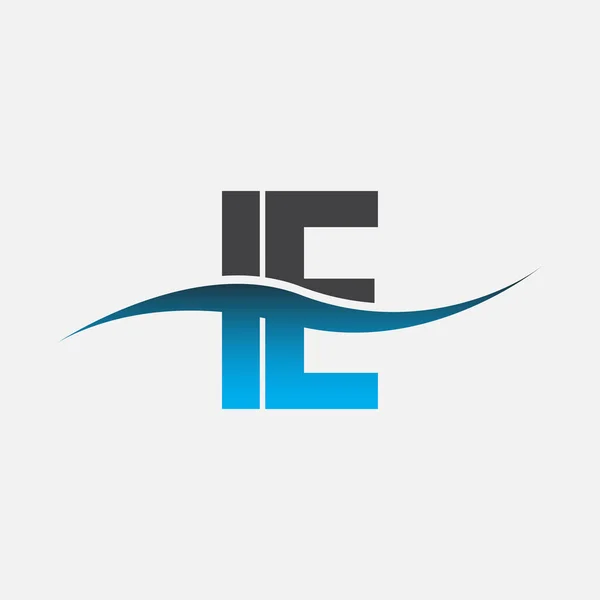 Logotipo Letra Inicial Nome Empresa Azul Cinza Cor Design Swoosh — Vetor de Stock