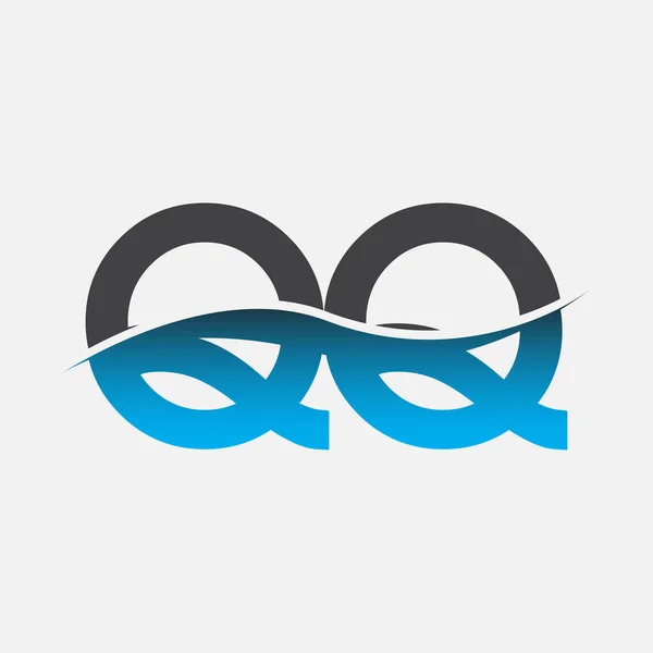 Początkowe Logo Literowe Nazwa Firmy Niebieski Szary Kolor Swoosh Design — Wektor stockowy