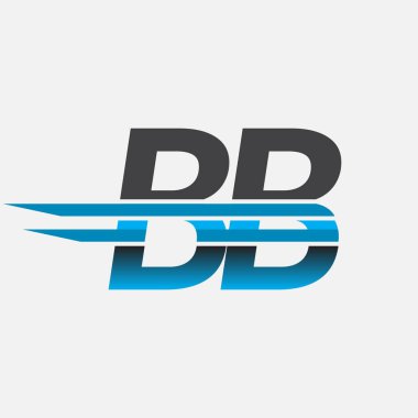 İlk logo BB şirketi adı siyah-mavi, Basit ve Modern Logo Tasarımı.