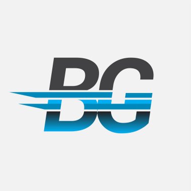 İlk logo BG şirketi adı siyah-mavi, Basit ve Modern Logo Tasarımı.