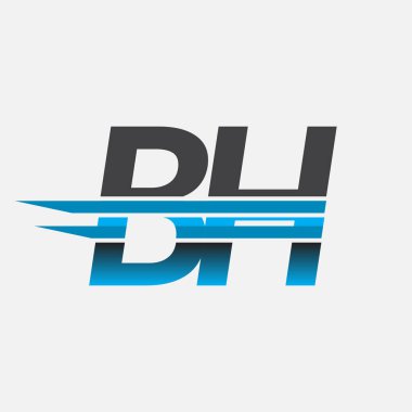 İlk logo BH şirketi adı siyah-mavi, Basit ve Modern Logo Tasarımı.
