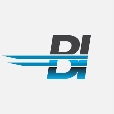 İlk logo BI şirketi adı siyah-mavi, Basit ve Modern Logo Tasarımı.