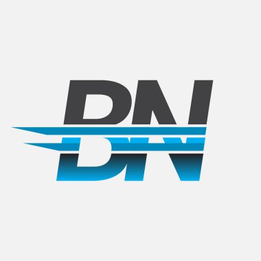 İlk logo BN şirketi adı siyah-mavi, Basit ve Modern Logo Tasarımı.
