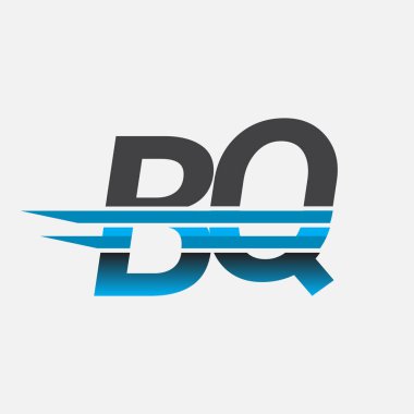İlk logo BQ şirketi adı siyah-mavi, Basit ve Modern Logo Tasarımı.