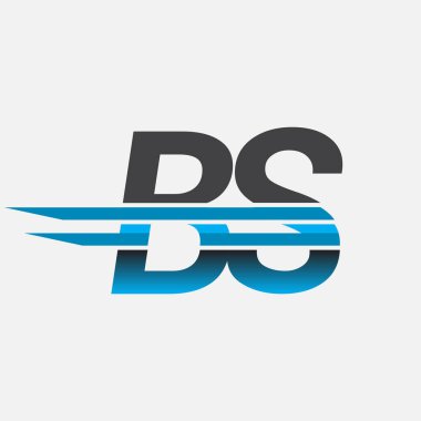 İlk logo BS şirketi adı siyah-mavi, Basit ve Modern Logo Tasarımı.