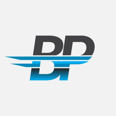 İlk logo BP şirketi adı siyah-mavi, Basit ve Modern Logo Tasarımı.