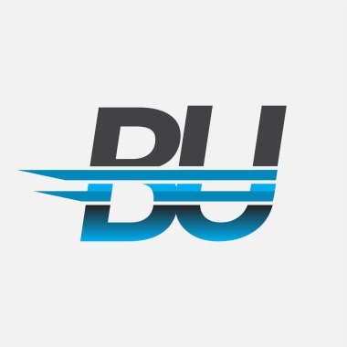 İlk logo BU şirketi adı siyah-mavi, Basit ve Modern Logo Tasarımı.