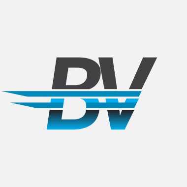 İlk logo BV şirketi adı siyah-mavi, Basit ve Modern Logo Tasarımı.