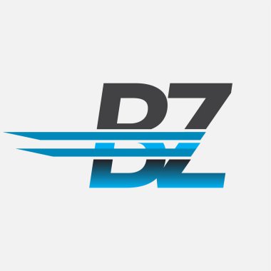 İlk logo BZ şirket adı siyah-mavi, Basit ve Modern Logo Tasarımı.