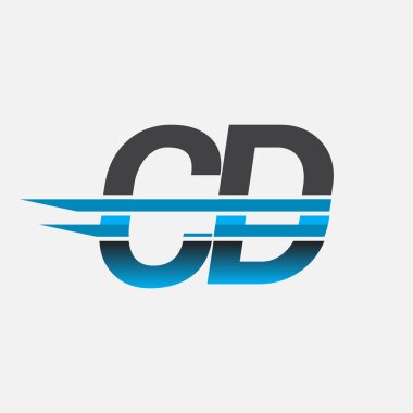 İlk logo CD şirketi adı siyah-mavi, Basit ve Modern Logo Tasarımı.