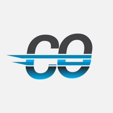 İlk logo şirketi adı siyah-mavi, Basit ve Modern Logo Tasarımı.