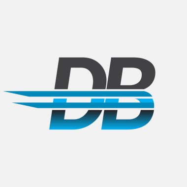 İlk logo DB şirketi adı siyah-mavi, Basit ve Modern Logo Tasarımı.