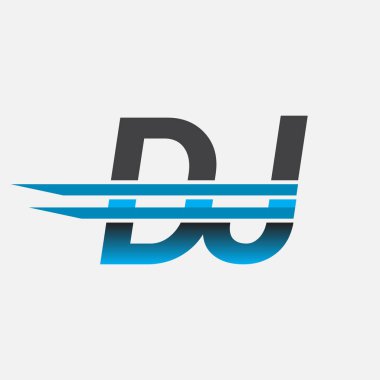 İlk logo DJ şirketi adı siyah-mavi, Basit ve Modern Logo Tasarımı.