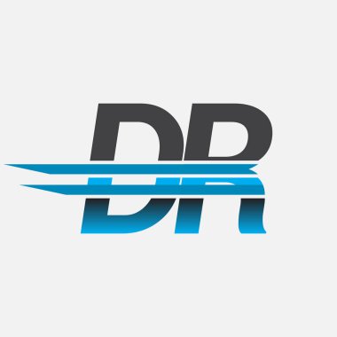 İlk logo DR şirketi adı siyah-mavi, Basit ve Modern Logo Tasarımı.
