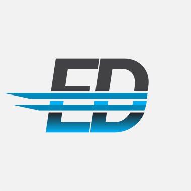 İlk logo ED şirketi adı siyah-mavi, Basit ve Modern Logo Tasarımı.