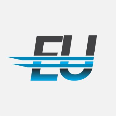 İlk logo AB firmasının adı siyah-mavi, Basit ve Modern Logo Tasarımı.