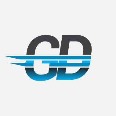 İlk logo GD şirketi adı siyah-mavi, Basit ve Modern Logo Tasarımı.