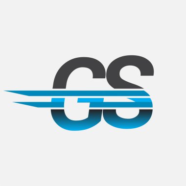 İlk logo GS şirketi adı siyah-mavi, Basit ve Modern Logo Tasarımı.