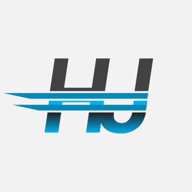 İlk logo HJ şirket adı siyah-mavi, Basit ve Modern Logo Tasarımı.