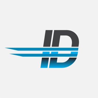 İlk logo kimlik şirketi adı siyah-mavi, Basit ve Modern Logo Tasarımı.