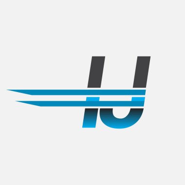 İlk logo IJ şirket adı siyah-mavi, Basit ve Modern Logo Tasarımı.