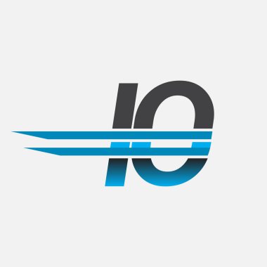 İlk logo IO şirketi adı siyah-mavi, Basit ve Modern Logo Tasarımı.