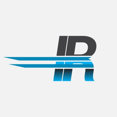 İlk logo IR şirketi adı siyah-mavi, Basit ve Modern Logo Tasarımı.